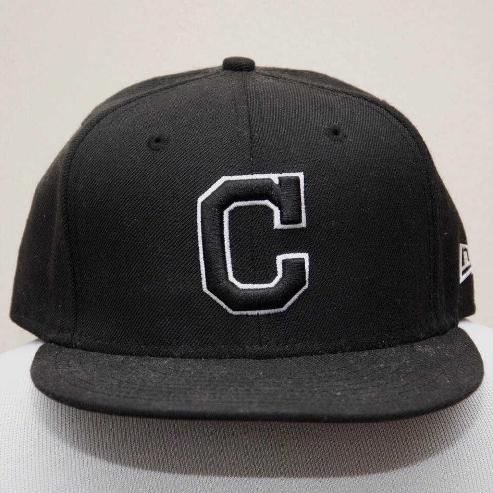 New Era Cleveland Indians black fitted hat